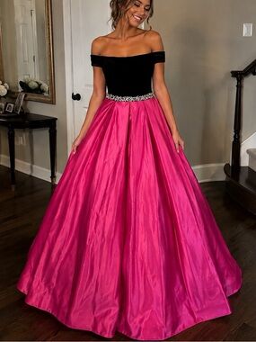 Tiffany designs, black and pink velvet and satin dress